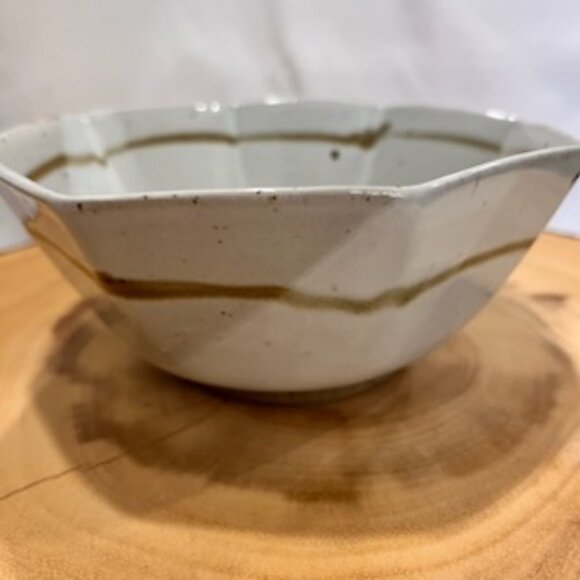 Art Pottery Bowl Askew Abstract Floral Handmade - Signed - Picture 2 of 6